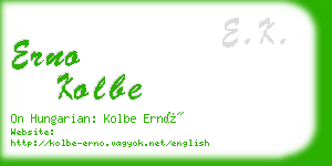 erno kolbe business card